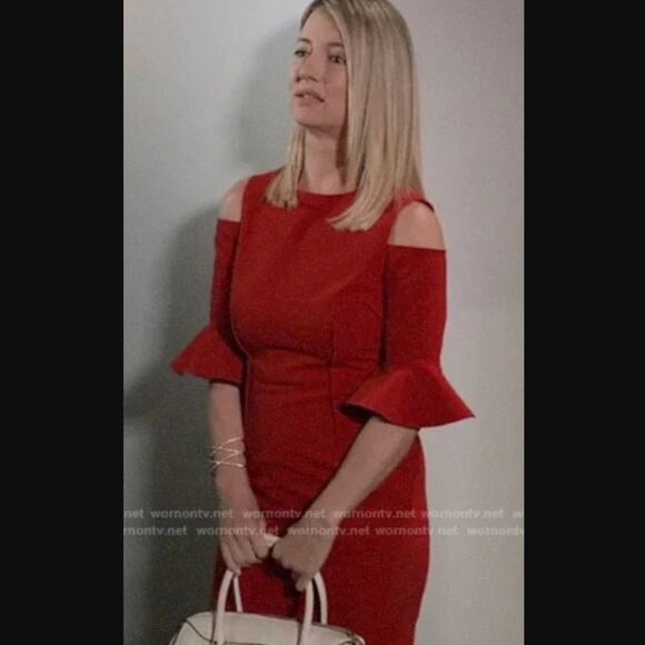 RICKIE FREEMAN for TERI JON Crepe Cold Shoulder Mini Sheath Dress, Size 8 - Picture 4 of 13